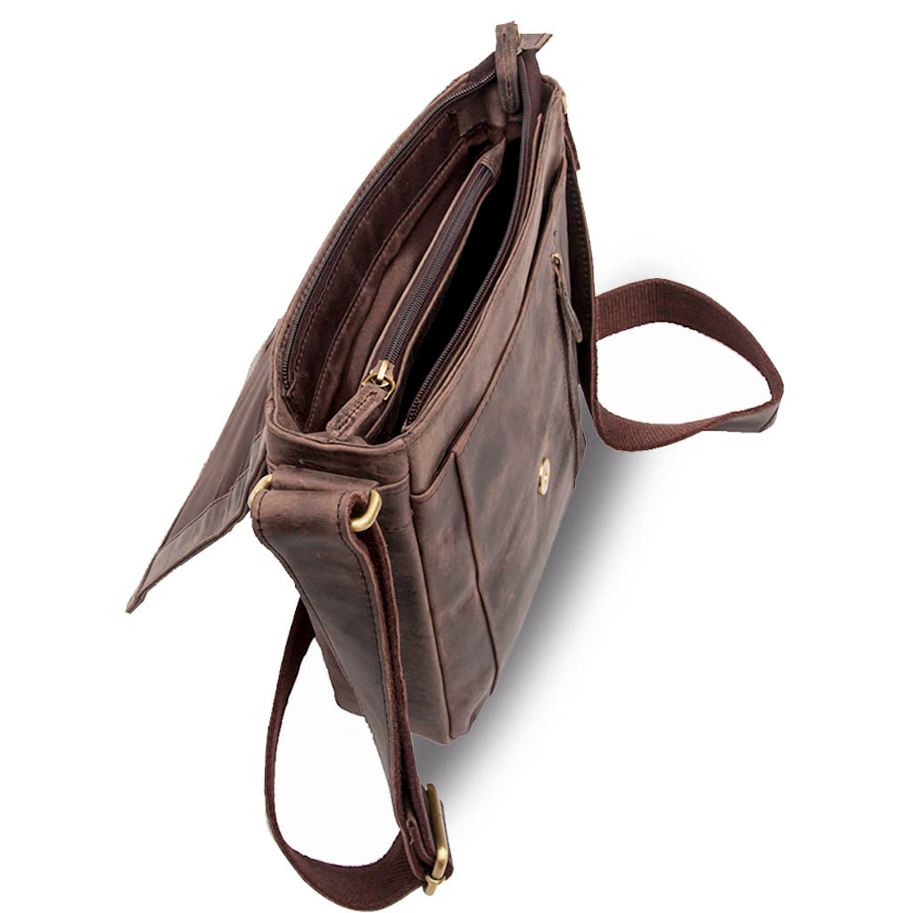 Bandolera de piel Dion Brown